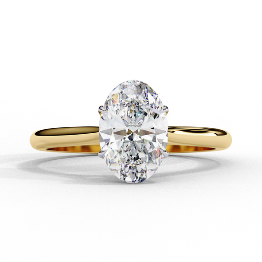 Oval Axis – Oval Lab Diamond Solitaire Ring in 14K Gold