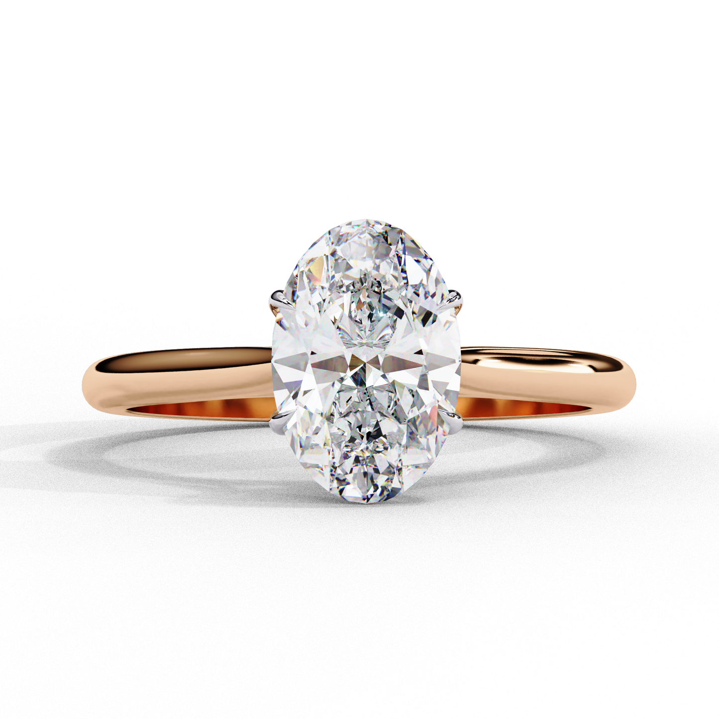 Oval Axis – Oval Lab Diamond Solitaire Ring in 14K Gold