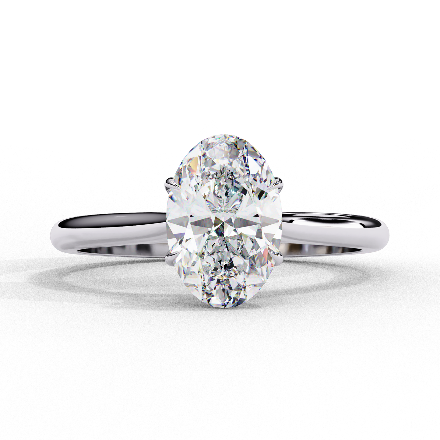 Oval Axis – Oval Lab Diamond Solitaire Ring in 14K Gold
