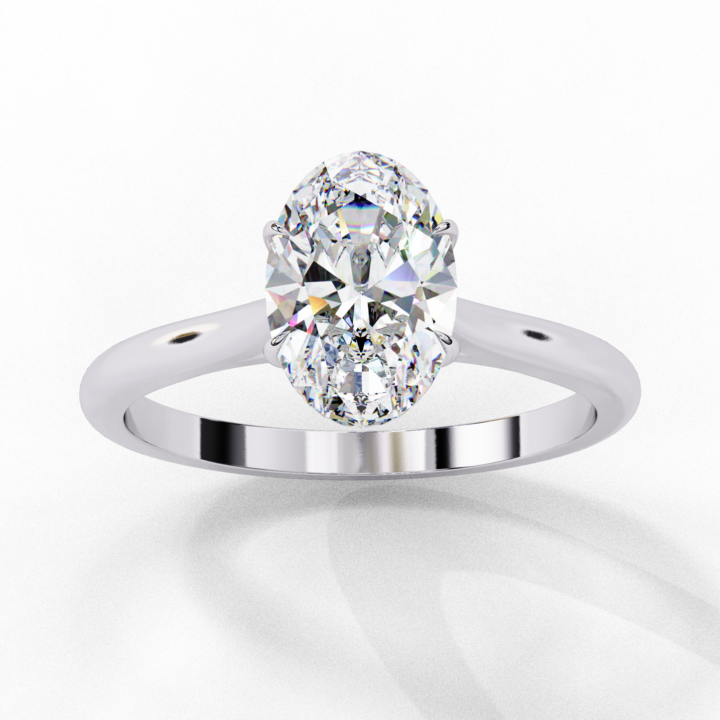 Oval Axis – Oval Lab Diamond Solitaire Ring in 14K Gold