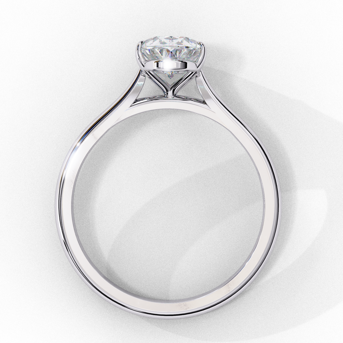 Oval Axis – Oval Lab Diamond Solitaire Ring in 14K Gold