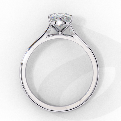 Oval Axis – Oval Lab Diamond Solitaire Ring in 14K Gold