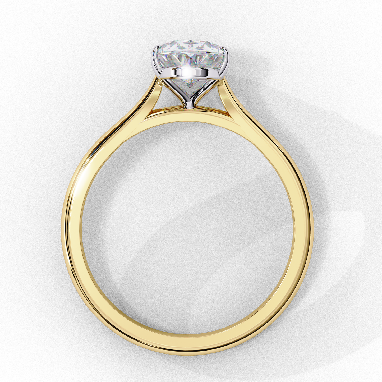 Oval Axis – Oval Lab Diamond Solitaire Ring in 14K Gold