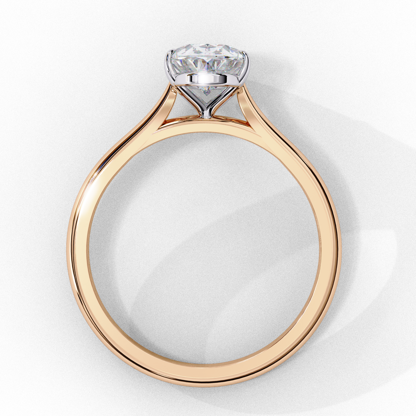 Oval Axis – Oval Lab Diamond Solitaire Ring in 14K Gold