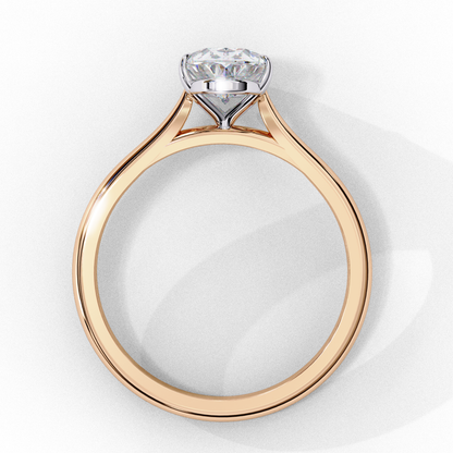 Oval Axis – Oval Lab Diamond Solitaire Ring in 14K Gold