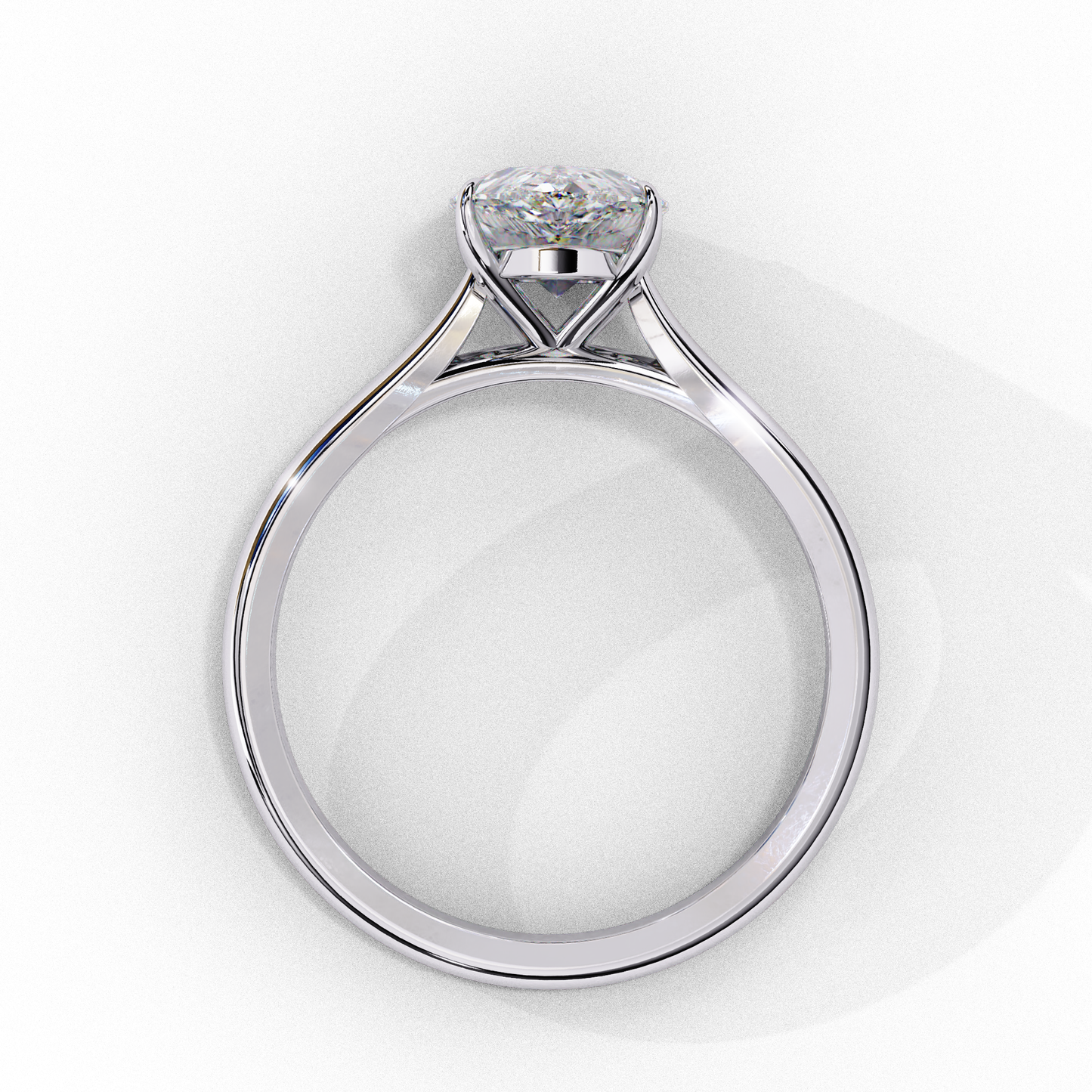 Pearlit – Pear Cut Lab Diamond Solitaire Ring in 14K Gold