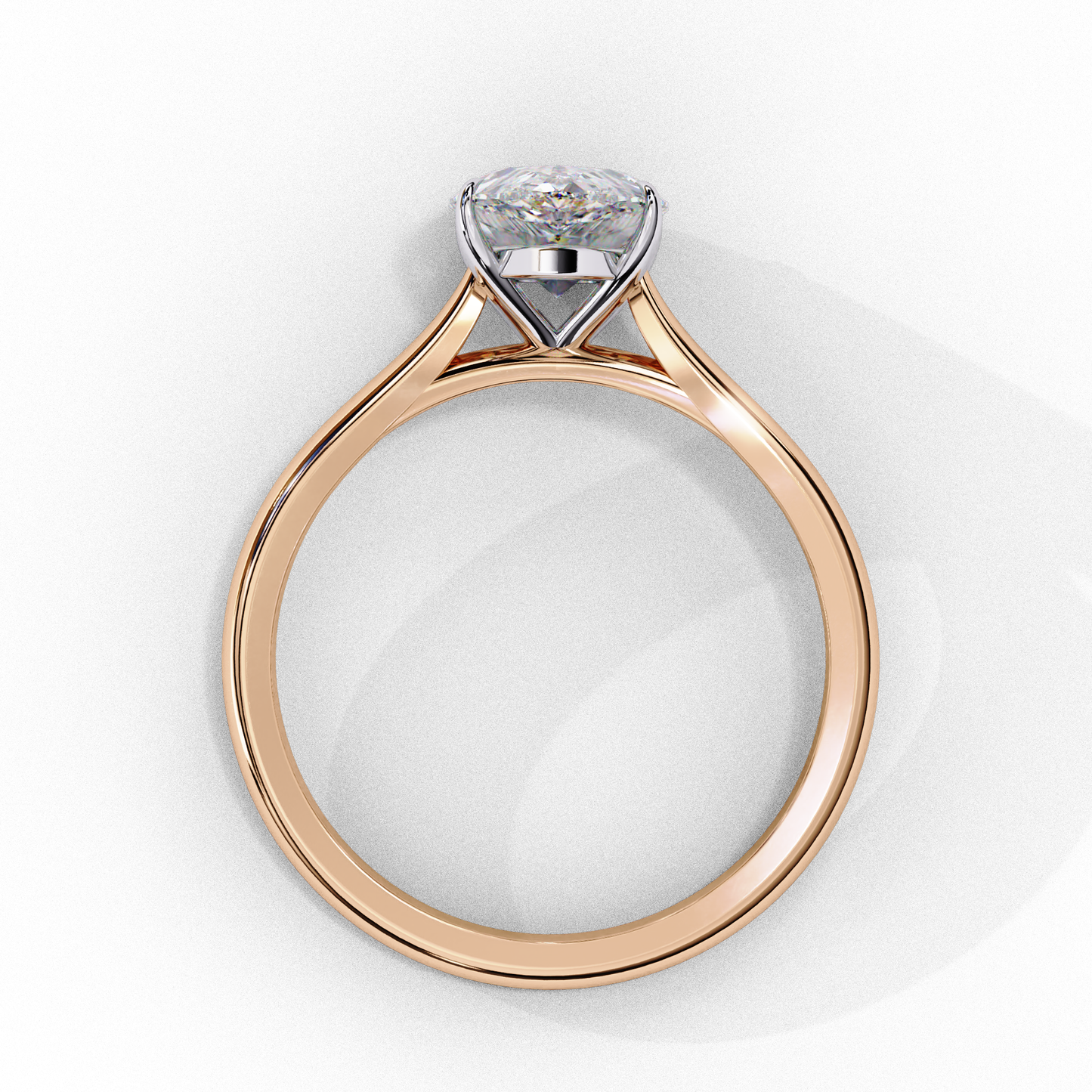 Pearlit – Pear Cut Lab Diamond Solitaire Ring in 14K Gold