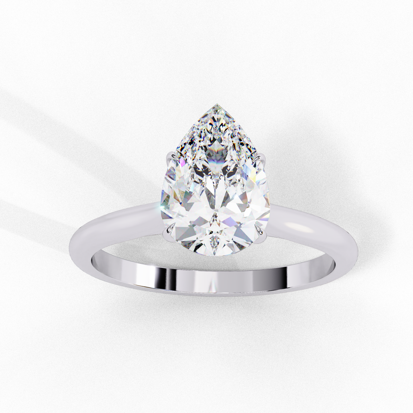 Pearlit – Pear Cut Lab Diamond Solitaire Ring in 14K Gold