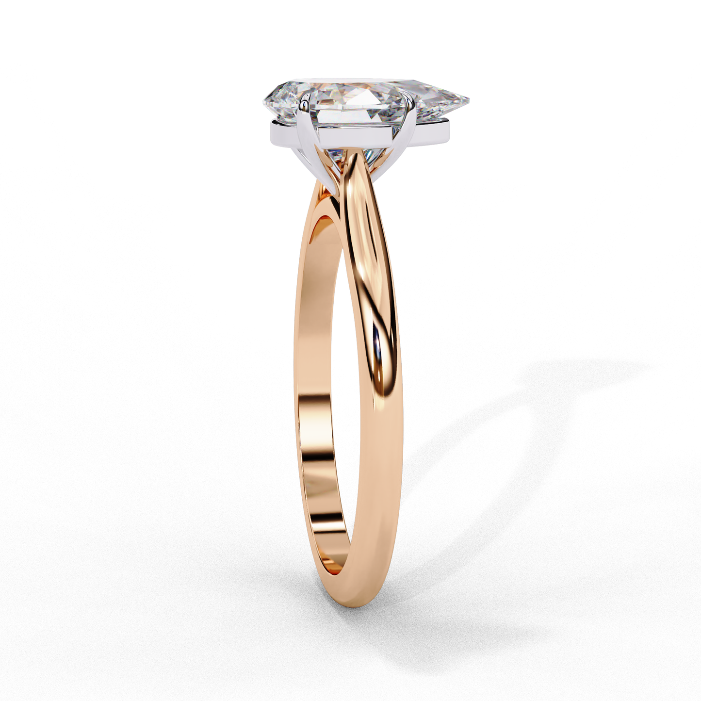 Pearlit – Pear Cut Lab Diamond Solitaire Ring in 14K Gold