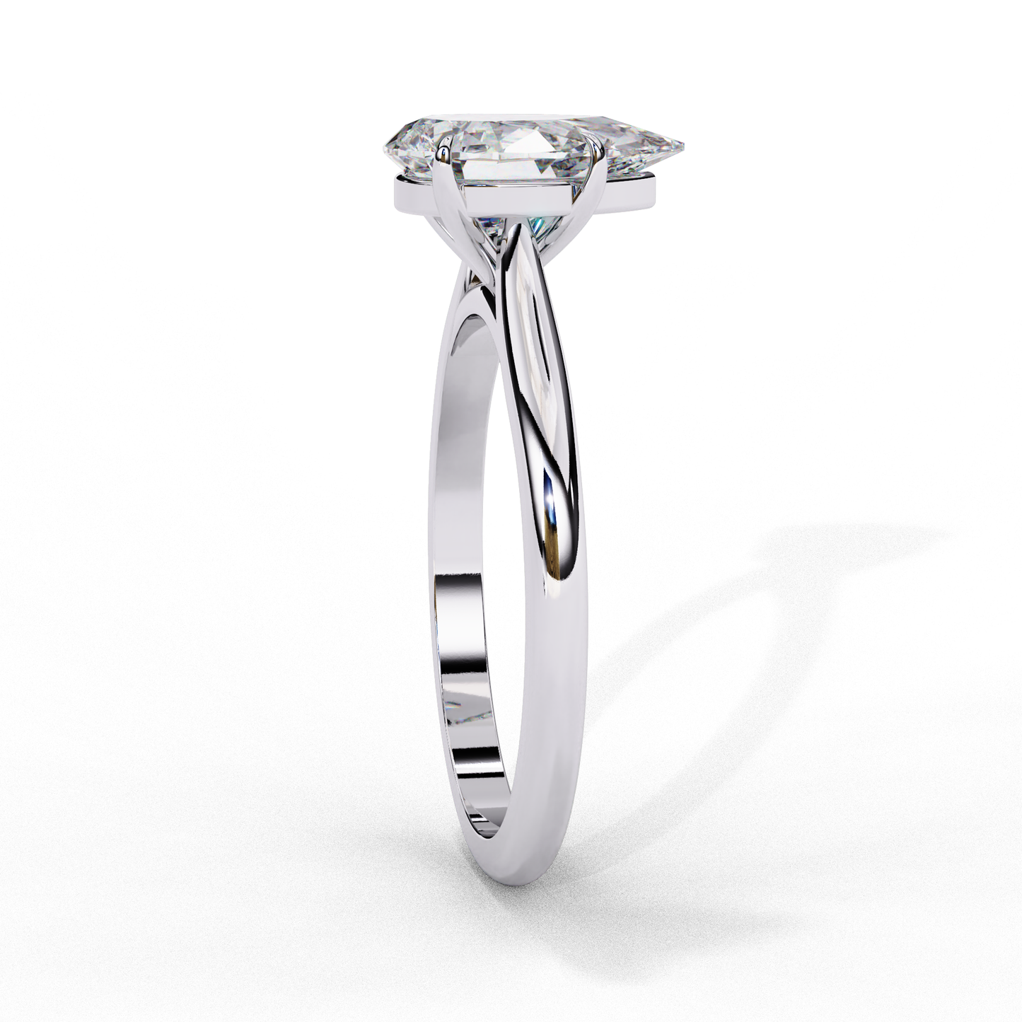 Pearlit – Pear Cut Lab Diamond Solitaire Ring in 14K Gold