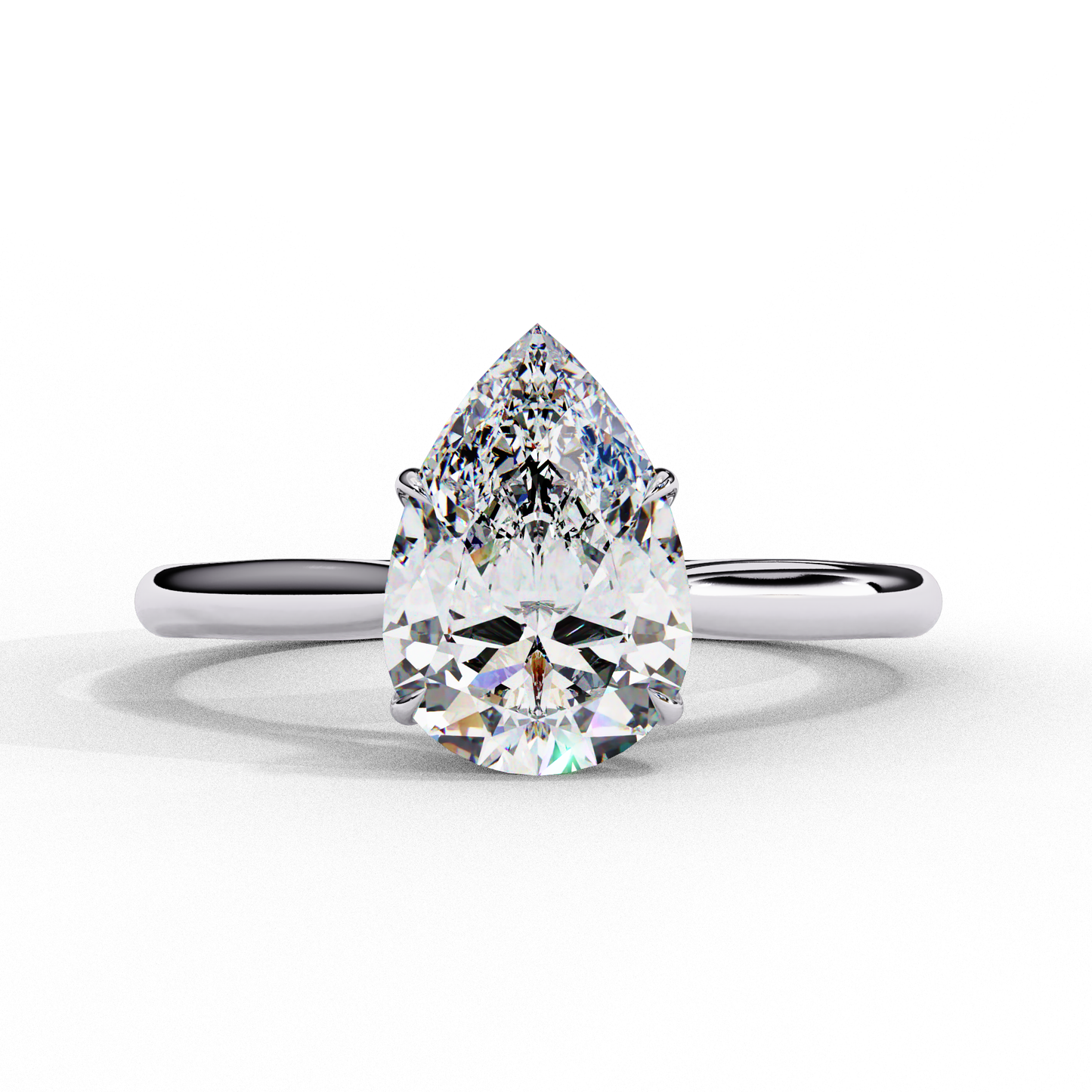 Pearlit – Pear Cut Lab Diamond Solitaire Ring in 14K Gold