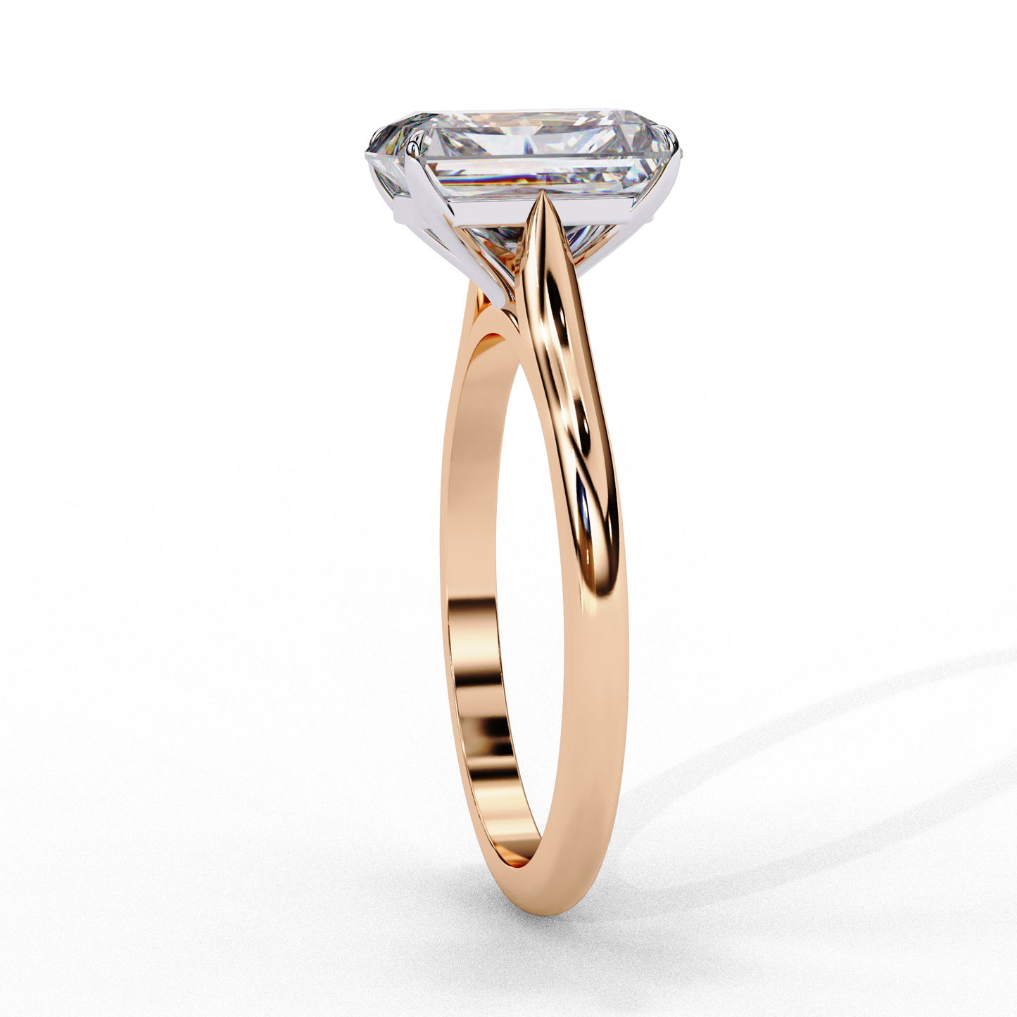 Radiant Frame – Radiant Lab Diamond Solitaire with Split Shank in 14K Gold
