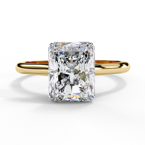 Radiant Frame – Radiant Diamond Solitaire with Split Shank in 14K Gold