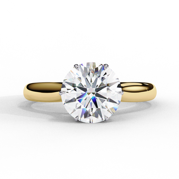 Round Elevate – Diamond Solitaire Ring with Shank in 14K Gold