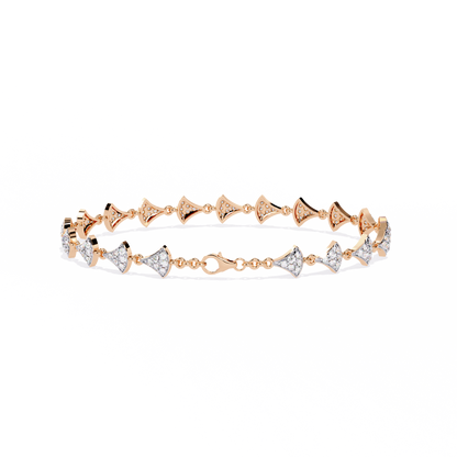 Crown Crest – Lab Diamond Chevron Bracelet in 14K Gold
