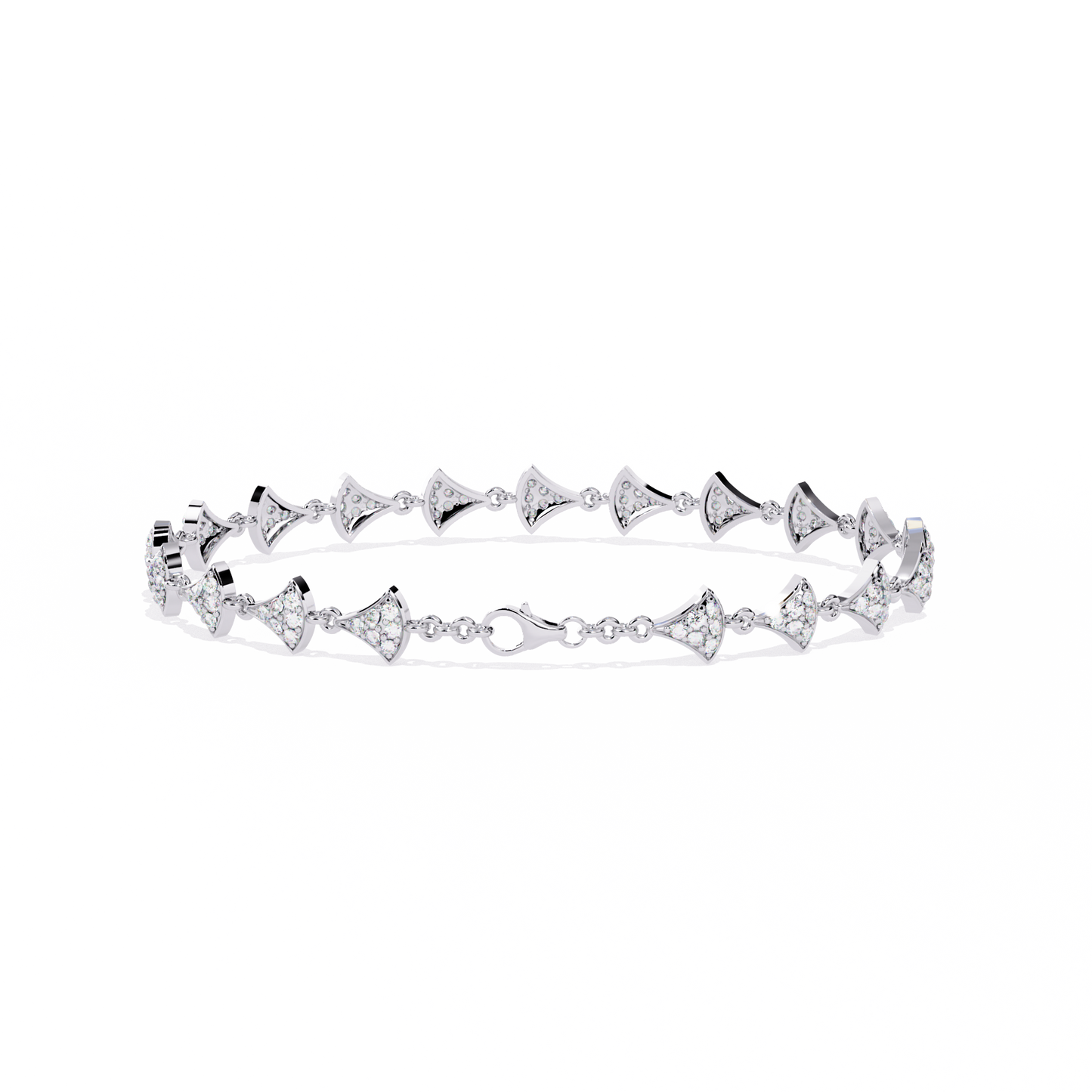 Crown Crest – Lab Diamond Chevron Bracelet in 14K Gold