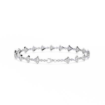 Crown Crest – Lab Diamond Chevron Bracelet in 14K Gold