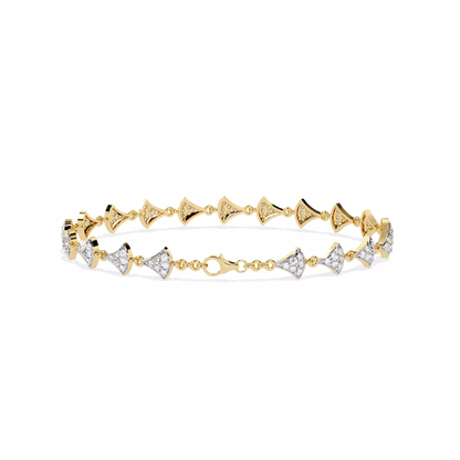 Crown Crest – Lab Diamond Chevron Bracelet in 14K Gold