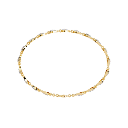 Crown Crest – Lab Diamond Chevron Bracelet in 14K Gold
