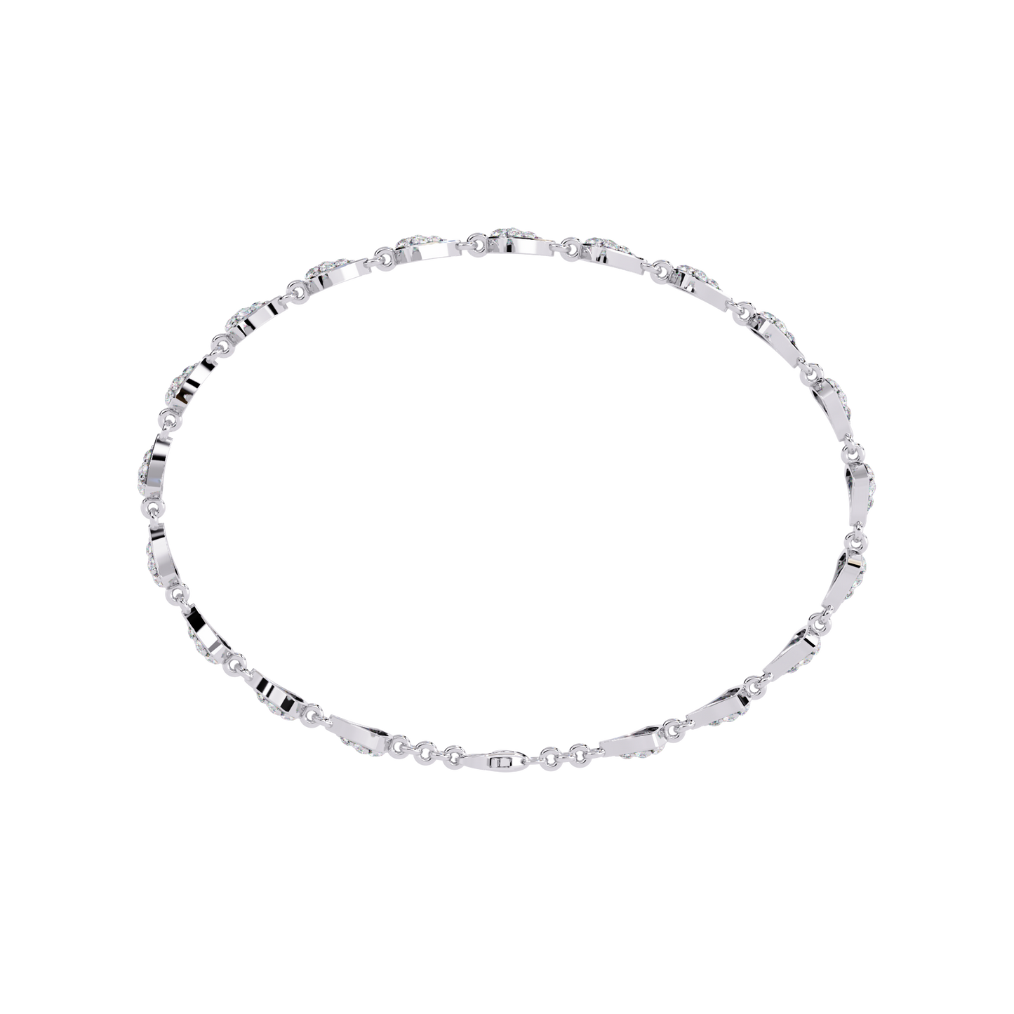 Crown Crest – Lab Diamond Chevron Bracelet in 14K Gold