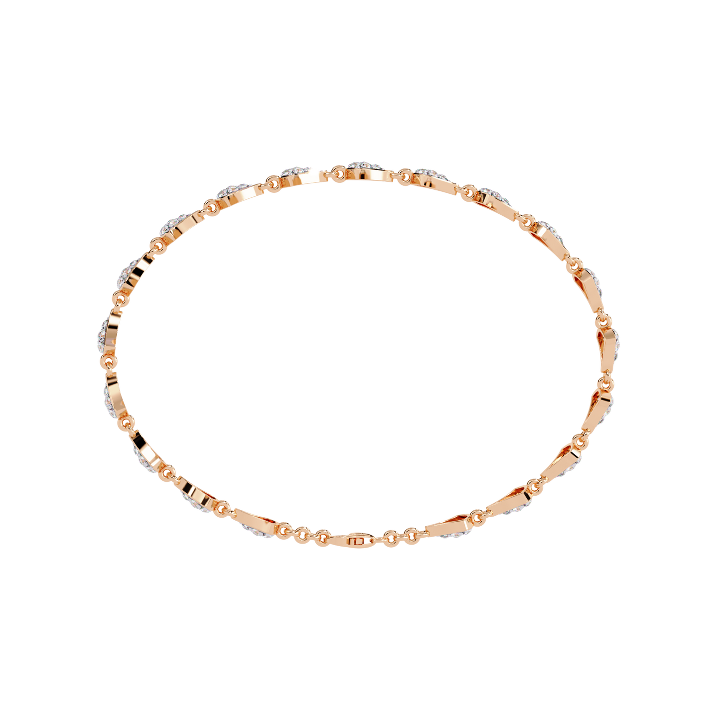 Crown Crest – Lab Diamond Chevron Bracelet in 14K Gold