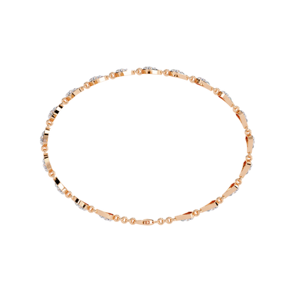 Crown Crest – Lab Diamond Chevron Bracelet in 14K Gold