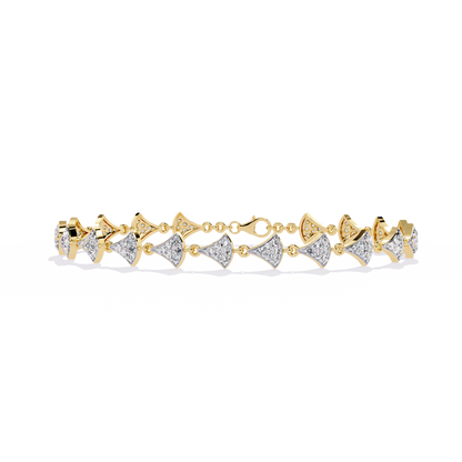 Crown Crest – Lab Diamond Chevron Bracelet in 14K Gold