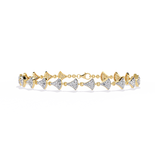Crown Crest – Lab Diamond Chevron Bracelet in 14K Gold