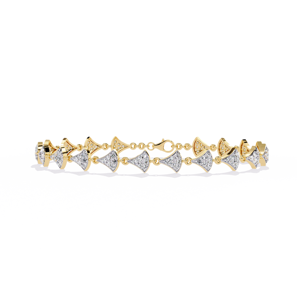 Crown Crest – Diamond Chevron Bracelet in 14K Gold
