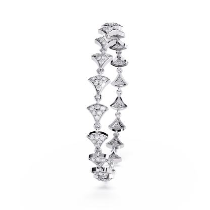 Crown Crest – Lab Diamond Chevron Bracelet in 14K Gold