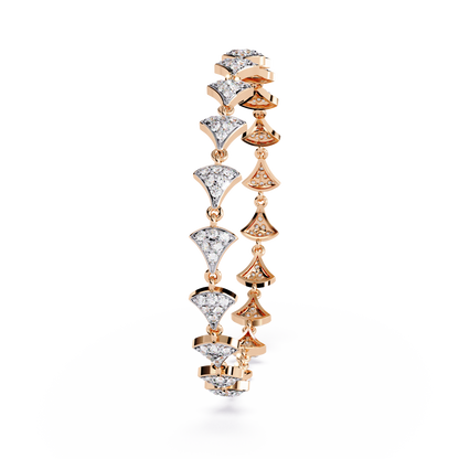Crown Crest – Lab Diamond Chevron Bracelet in 14K Gold