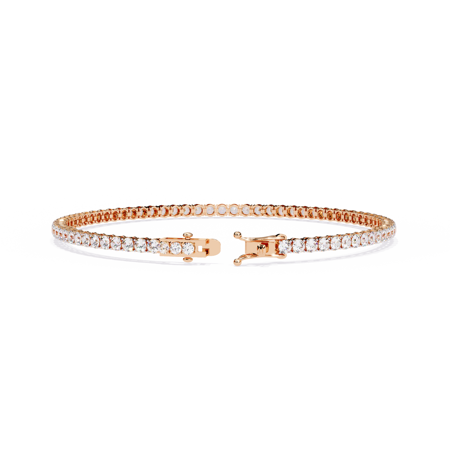 Round Clarity – Lab Diamond Tennis Bracelet in 14K Gold