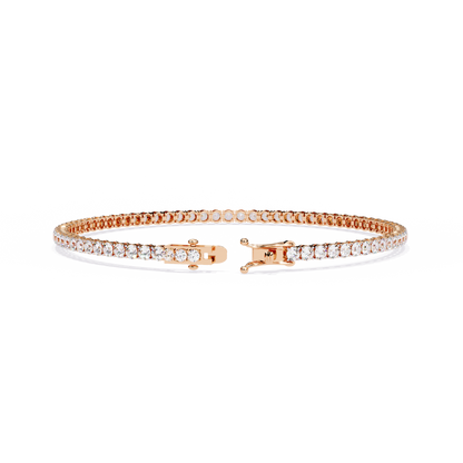 Round Clarity – Lab Diamond Tennis Bracelet in 14K Gold