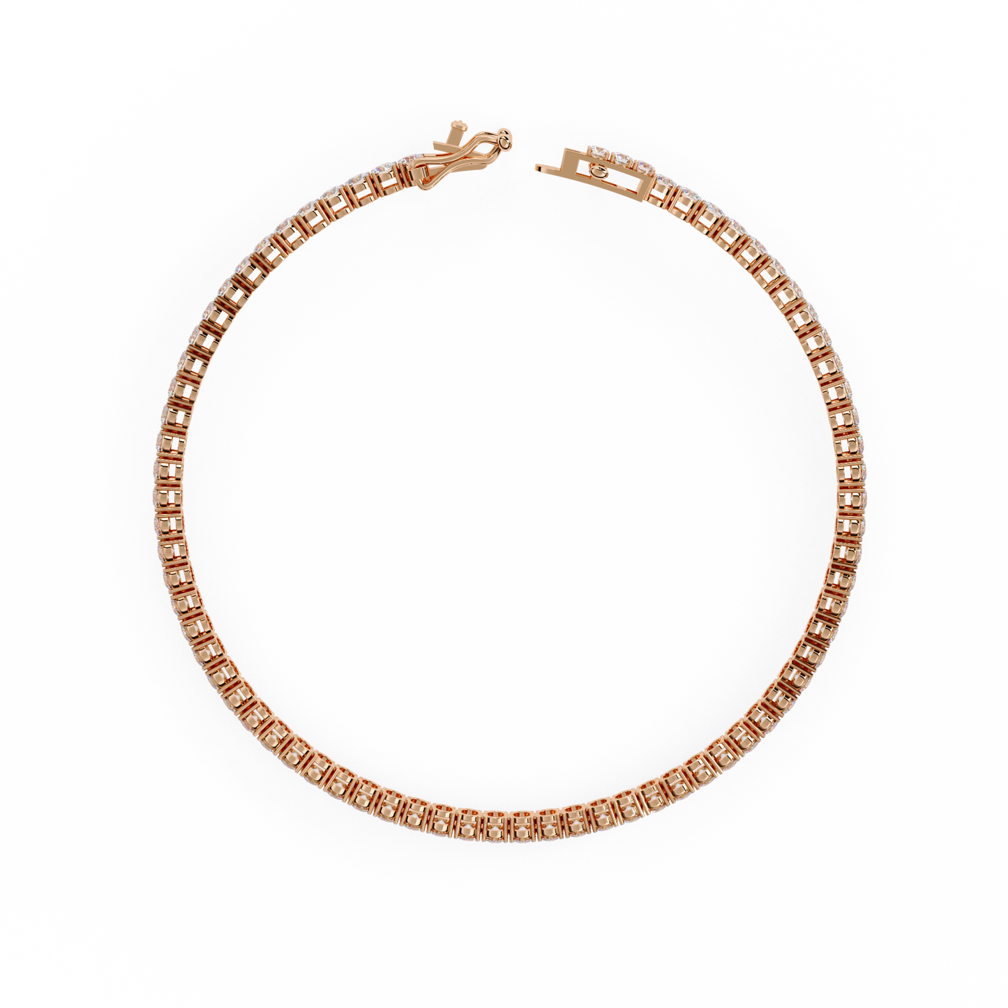 Round Clarity – Lab Diamond Tennis Bracelet in 14K Gold