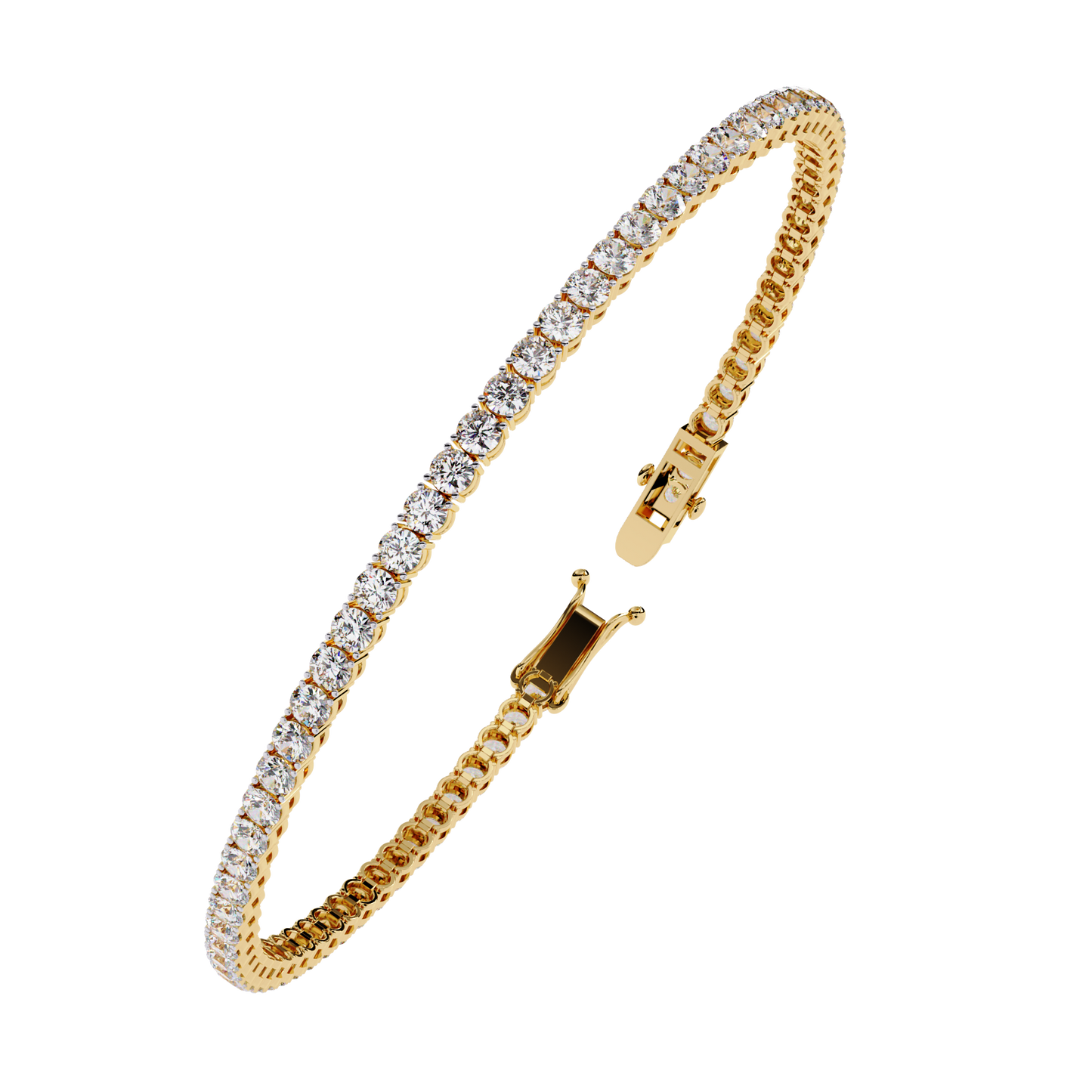 Round Clarity – Lab Diamond Tennis Bracelet in 14K Gold