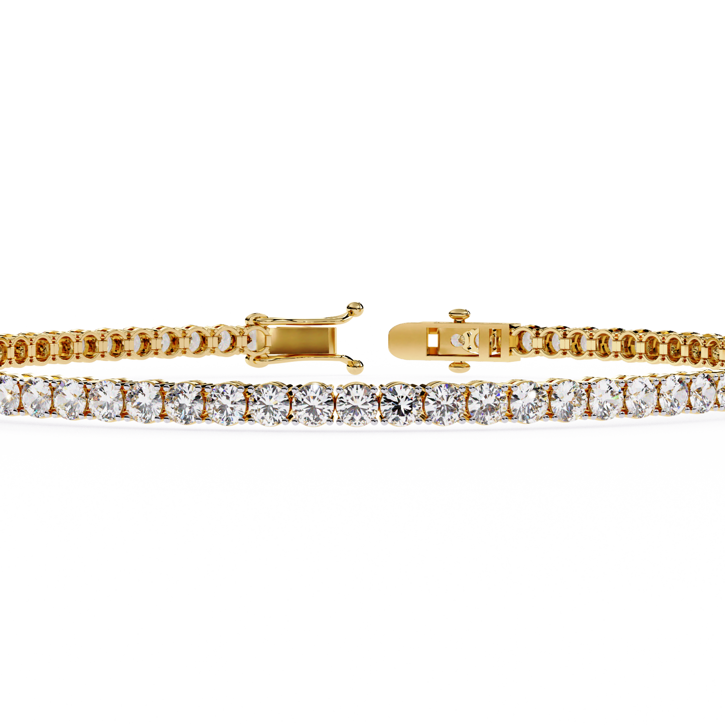 Round Clarity – Lab Diamond Tennis Bracelet in 14K Gold