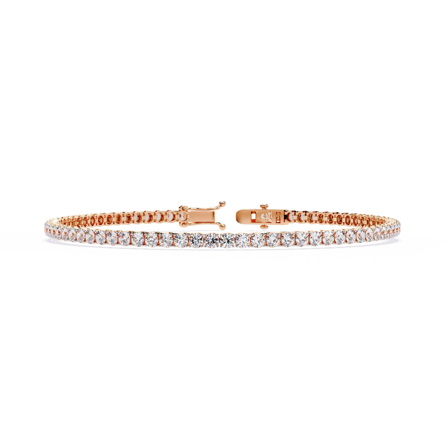 Round Clarity – Lab Diamond Tennis Bracelet in 14K Gold