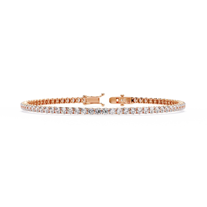 Round Clarity – Lab Diamond Tennis Bracelet in 14K Gold