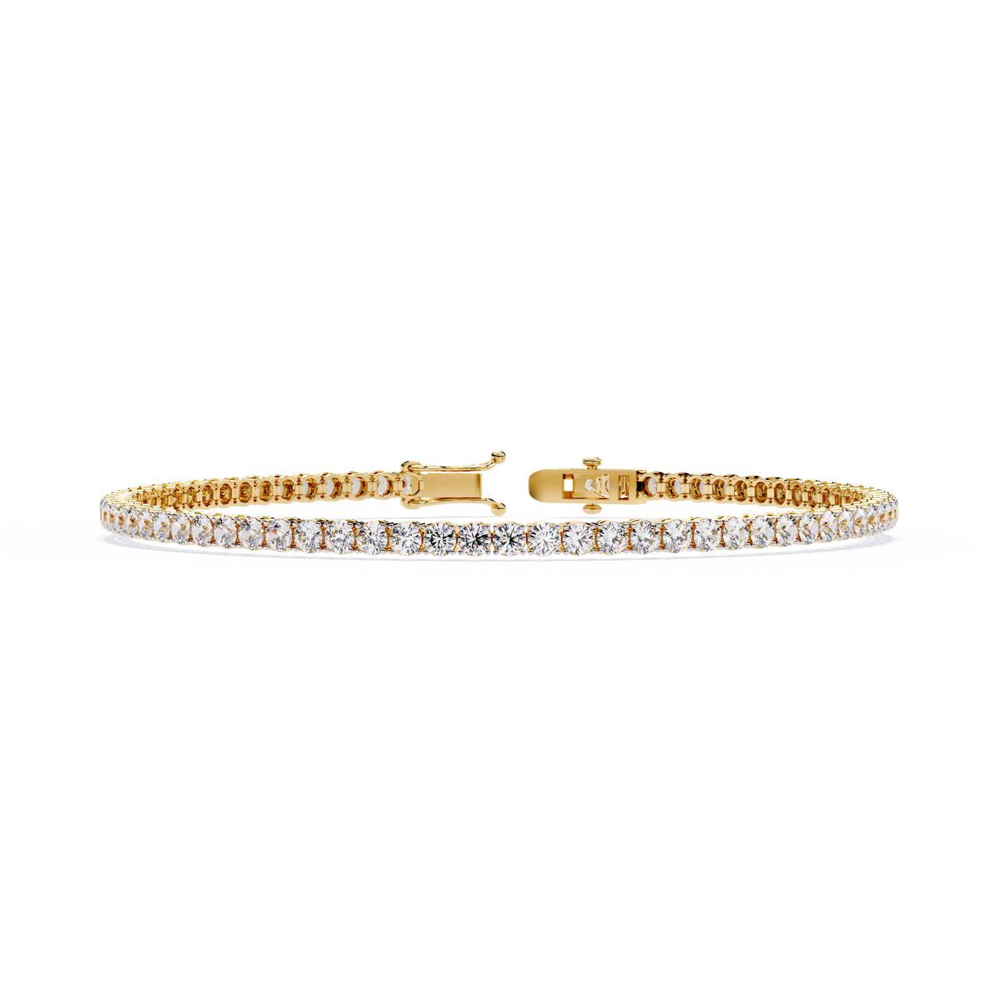 Round Clarity – Lab Diamond Tennis Bracelet in 14K Gold