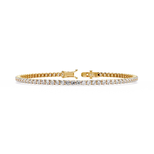 Round Clarity – Lab Diamond Tennis Bracelet in 14K Gold