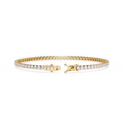 Round Clarity – Lab Diamond Tennis Bracelet in 14K Gold