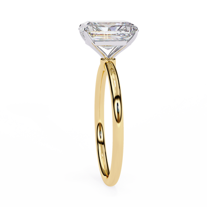 Emerald Ascent – Lab Diamond Solitaire Ring with Elevated Setting in 14K Gold