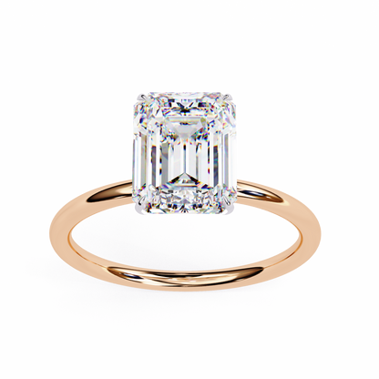 Emerald Ascent – Lab Diamond Solitaire Ring with Elevated Setting in 14K Gold