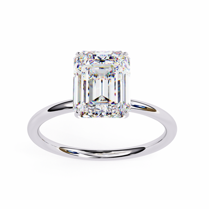 Emerald Ascent – Lab Diamond Solitaire Ring with Elevated Setting in 14K Gold