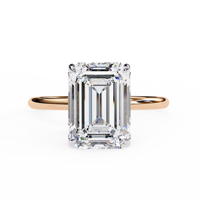 Emerald Ascent – Lab Diamond Solitaire Ring with Elevated Setting in 14K Gold