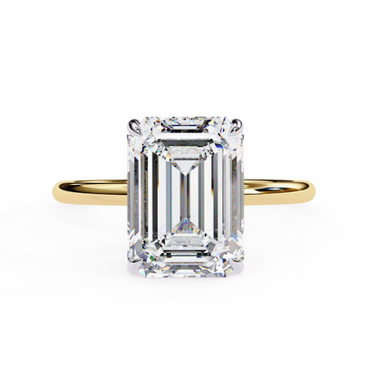 Emerald Ascent – Lab Diamond Solitaire Ring with Elevated Setting in 14K Gold