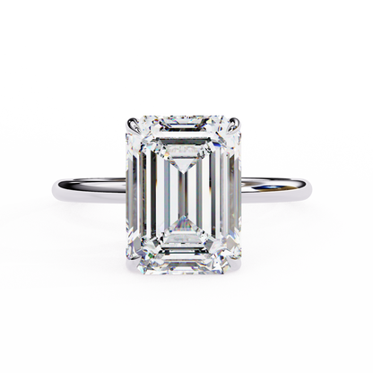 Emerald Ascent – Lab Diamond Solitaire Ring with Elevated Setting in 14K Gold