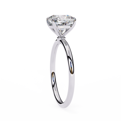 Cushion Rise – Lab Diamond Solitaire Ring in 14K Gold