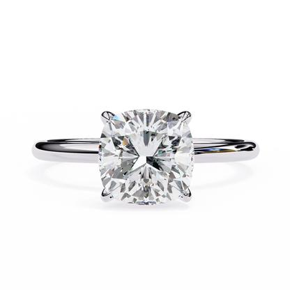 Cushion Rise – Lab Diamond Solitaire Ring in 14K Gold