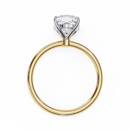 Cushion Rise – Lab Diamond Solitaire Ring in 14K Gold